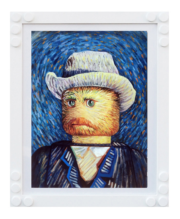 STAMPA LEGO BOLCATO  Van Gogh - Autoritratto con cappello - Galleria Arte  Contemporanea